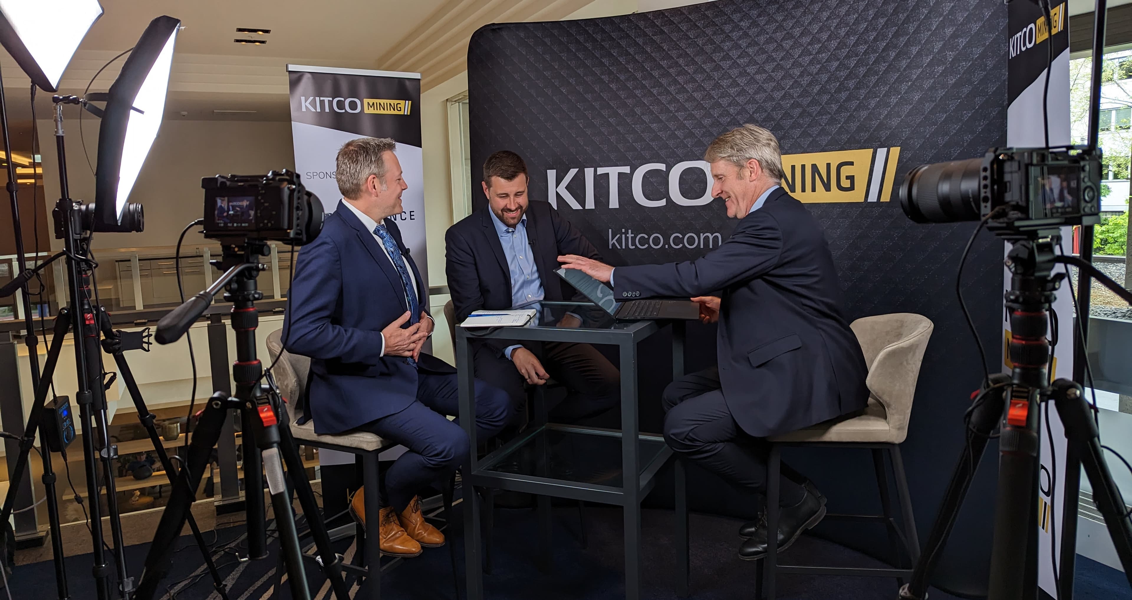 Michael McCrae at Deutsche Goldmesse with Paul Harris and Kai Hoffmann.